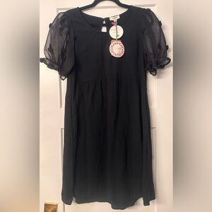 Umgee Empire Waist Puff Sleeve Cotton Gauze Dress